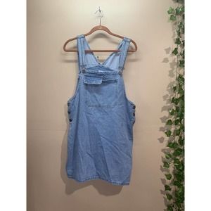 Cotton On The Overall Dress Blue Denim 100% Cotton Jean Dress Size L